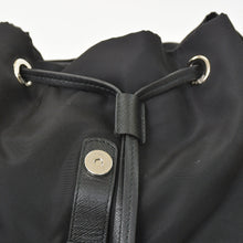 Load image into Gallery viewer, PRADA プラダ テスートナイロン ロボット バックパック リュックサック 1BZ811 サフィアーノレザー スタッズ メタリックパーツ メタルロゴプレート ブラック シルバー金具 美品 中古 1BZ811