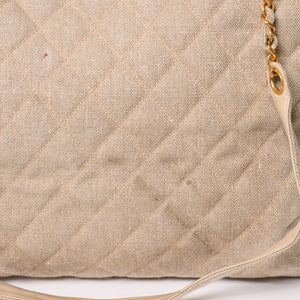 CHANEL シャネル Supermodel XL スーパーモデルXL チェーントートバッグ A01992 リネン 3番台 ココマーク ココボール ベージュ 美品 中古 4a003212