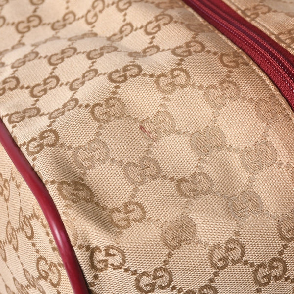 GUCCI Gucci Boston Handbag 153240 204046 GG Canvas Sherry Line Leather Brown Red Good Condition Used 4a000219
