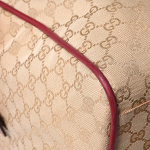 GUCCI Gucci Boston Handbag 153240 204046 GG Canvas Sherry Line Leather Brown Red Good Condition Used 4a000219
