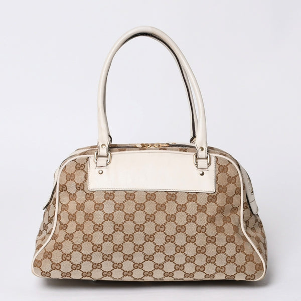 GUUCI グッチ GGキャンバス Shoulder Bag ショルダーバッグ 189826 ベージュ ホワイト 美品 中古 4a000396