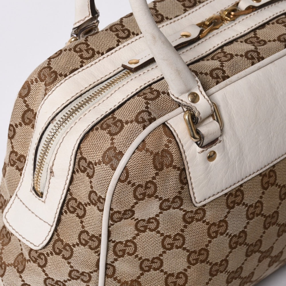 GUUCI グッチ GGキャンバス Shoulder Bag ショルダーバッグ 189826 ベージュ ホワイト 美品 中古 4a000396