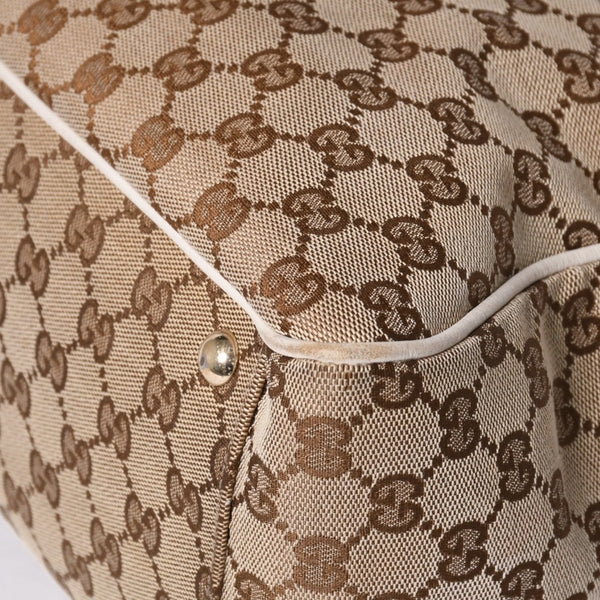 GUUCI グッチ GGキャンバス Shoulder Bag ショルダーバッグ 189826 ベージュ ホワイト 美品 中古 4a000396