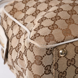 GUUCI グッチ GGキャンバス Shoulder Bag ショルダーバッグ 189826 ベージュ ホワイト 美品 中古 4a000396
