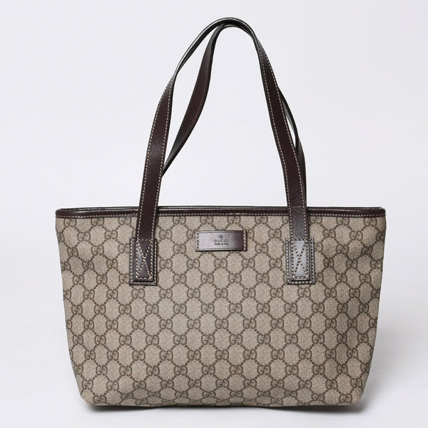 Very Good Condition GUCCI Gucci Handbag 211138 002123 GG Supreme Leather Beige Used 4a000211