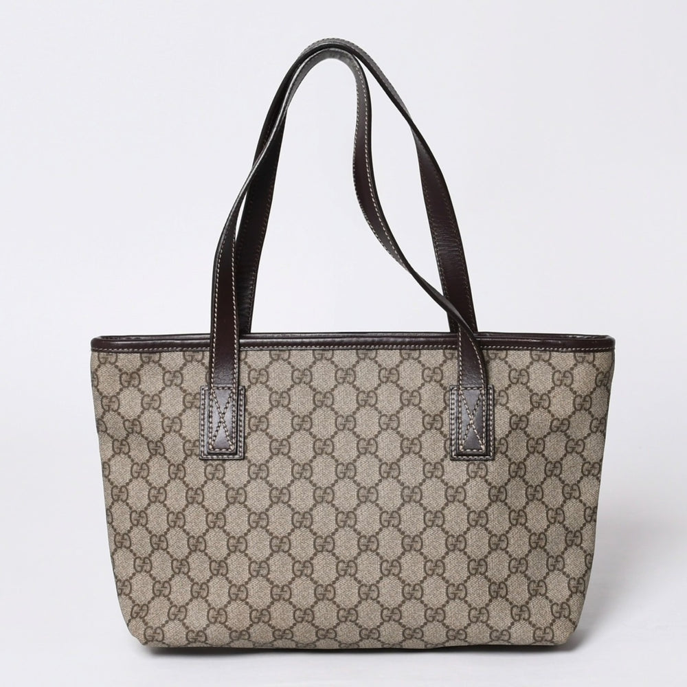 極美品 GUCCI グッチ ハンドバッグ 211138 002123 GGスプリーム レザー ベージュ 中古 4a000211