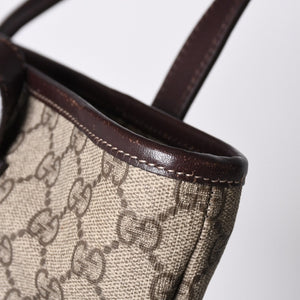 Very Good Condition GUCCI Gucci Handbag 211138 002123 GG Supreme Leather Beige Used 4a000211