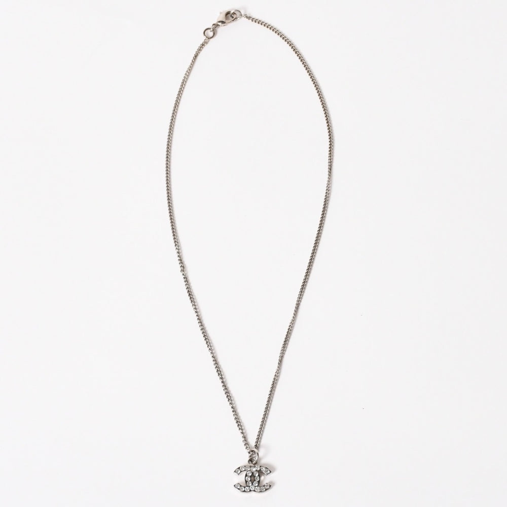 極美品 CHANEL シャネル ココマーク ネックレス ラインストーン メタル 09V刻印 重量約5.73g 中古 4a005148