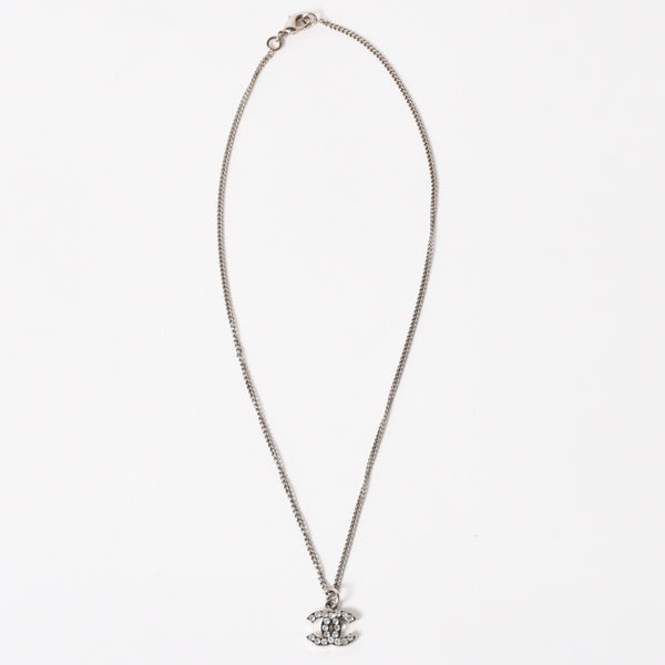 極美品 CHANEL シャネル ココマーク ネックレス ラインストーン メタル 09V刻印 重量約5.73g 中古 4a005148