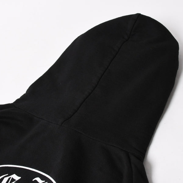 CHROME HEARTS クロムハーツ プルオーバーフーディー パーカー サイズL フローラルクロス ホースシュー ブラック 美品 中古 4a005382