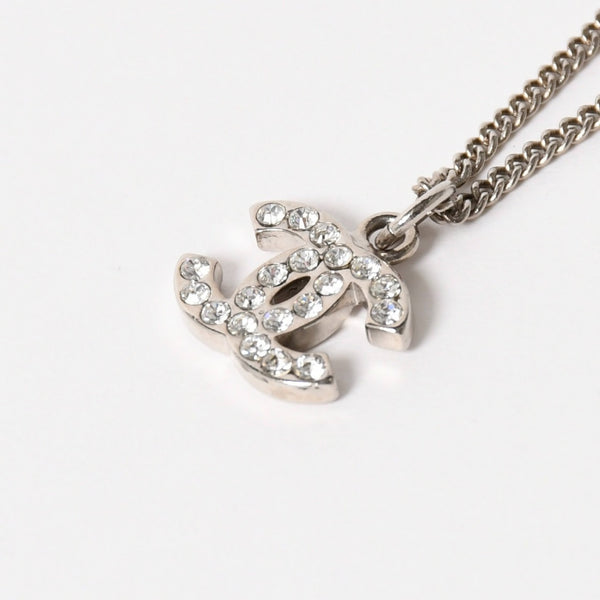 極美品 CHANEL シャネル ココマーク ネックレス ラインストーン メタル 09V刻印 重量約5.73g 中古 4a005148