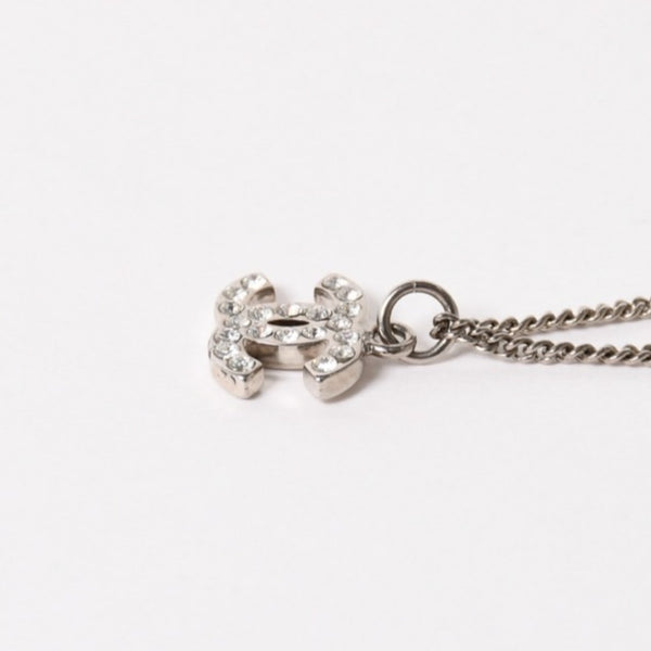 極美品 CHANEL シャネル ココマーク ネックレス ラインストーン メタル 09V刻印 重量約5.73g 中古 4a005148