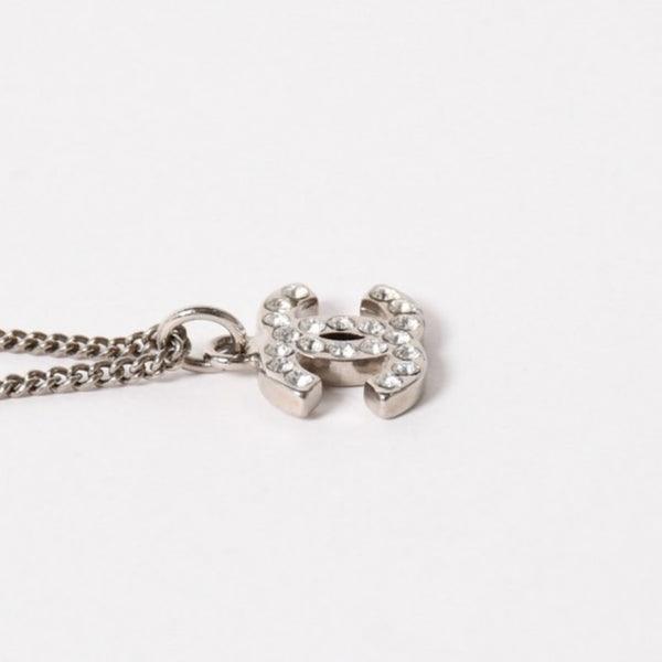 極美品 CHANEL シャネル ココマーク ネックレス ラインストーン メタル 09V刻印 重量約5.73g 中古 4a005148
