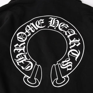 CHROME HEARTS クロムハーツ プルオーバーフーディー パーカー サイズL フローラルクロス ホースシュー ブラック 美品 中古 4a005382