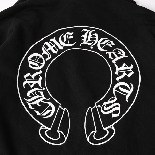 CHROME HEARTS クロムハーツ プルオーバーフーディー パーカー サイズL フローラルクロス ホースシュー ブラック 美品 中古 4a005382