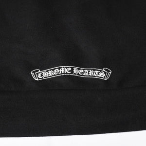 CHROME HEARTS クロムハーツ プルオーバーフーディー パーカー サイズL フローラルクロス ホースシュー ブラック 美品 中古 4a005382