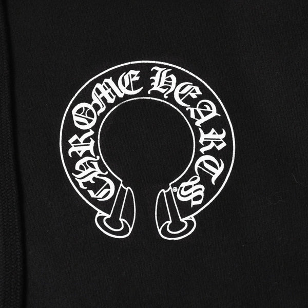 CHROME HEARTS クロムハーツ プルオーバーフーディー パーカー サイズL フローラルクロス ホースシュー ブラック 美品 中古 4a005382