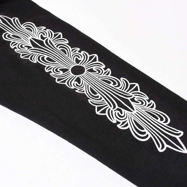 CHROME HEARTS クロムハーツ プルオーバーフーディー パーカー サイズL フローラルクロス ホースシュー ブラック 美品 中古 4a005382