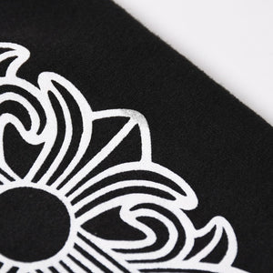 CHROME HEARTS クロムハーツ プルオーバーフーディー パーカー サイズL フローラルクロス ホースシュー ブラック 美品 中古 4a005382