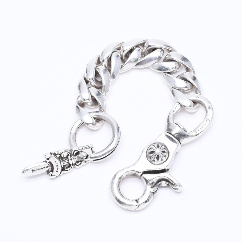 極美品 CHROME HEARTS クロムハーツ CLP CHN CLASSIC-L ロングクラシックリンク ダガーキーチェーン 8LINK 重量約88.19g シルバー925 中古 4a007346