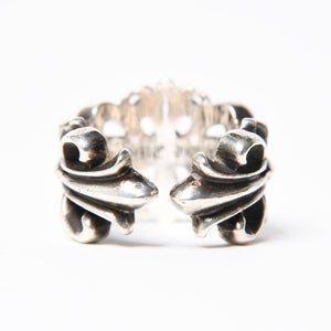 極美品 CHROME HEARTS クロムハーツ DOUBLE FLORAL CROSS ダブルフローラルクロス リング 重量約16.77g サイズ15.5号 中古 4a007257