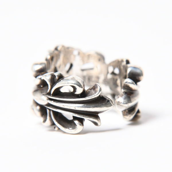 極美品 CHROME HEARTS クロムハーツ DOUBLE FLORAL CROSS ダブルフローラルクロス リング 重量約16.77g サイズ15.5号 中古 4a007257