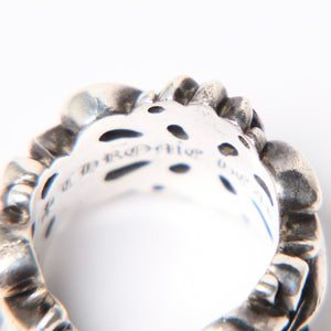 極美品 CHROME HEARTS クロムハーツ DOUBLE FLORAL CROSS ダブルフローラルクロス リング 重量約16.77g サイズ15.5号 中古 4a007257