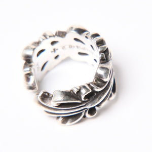 極美品 CHROME HEARTS クロムハーツ DOUBLE FLORAL CROSS ダブルフローラルクロス リング 重量約16.77g サイズ15.5号 中古 4a007257