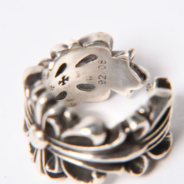 極美品 CHROME HEARTS クロムハーツ DOUBLE FLORAL CROSS ダブルフローラルクロス リング 重量約16.77g サイズ15.5号 中古 4a007257