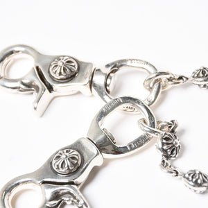 新品未使用 CHROME HEARTS クロムハーツ クロスボール ショート ウォレットチェーン 2クリップ 16ボール 127.1g シルバー925 中古 4a007345