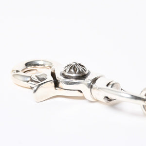新品未使用 CHROME HEARTS クロムハーツ クロスボール ショート ウォレットチェーン 2クリップ 16ボール 127.1g シルバー925 中古 4a007345
