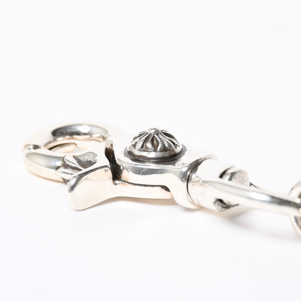 新品未使用 CHROME HEARTS クロムハーツ クロスボール ショート ウォレットチェーン 2クリップ 16ボール 127.1g シルバー925 中古 4a007345