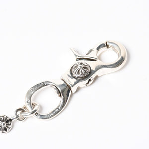 新品未使用 CHROME HEARTS クロムハーツ クロスボール ショート ウォレットチェーン 2クリップ 16ボール 127.1g シルバー925 中古 4a007345