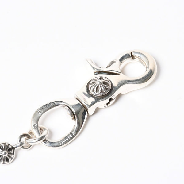 新品未使用 CHROME HEARTS クロムハーツ クロスボール ショート ウォレットチェーン 2クリップ 16ボール 127.1g シルバー925 中古 4a007345