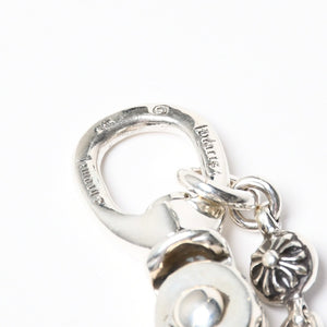 新品未使用 CHROME HEARTS クロムハーツ クロスボール ショート ウォレットチェーン 2クリップ 16ボール 127.1g シルバー925 中古 4a007345