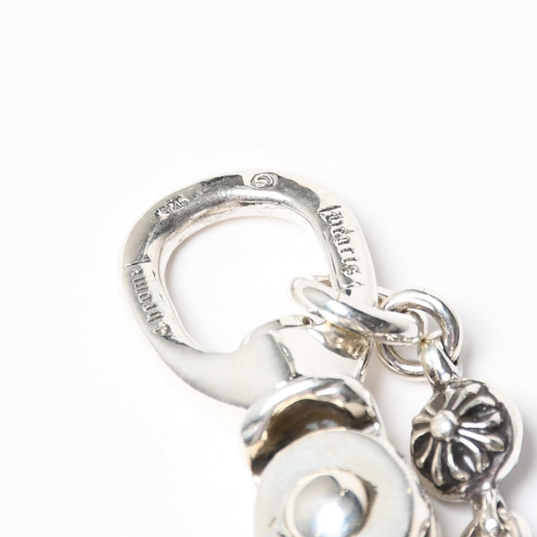 新品未使用 CHROME HEARTS クロムハーツ クロスボール ショート ウォレットチェーン 2クリップ 16ボール 127.1g シルバー925 中古 4a007345