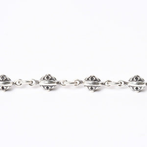 新品未使用 CHROME HEARTS クロムハーツ クロスボール ショート ウォレットチェーン 2クリップ 16ボール 127.1g シルバー925 中古 4a007345