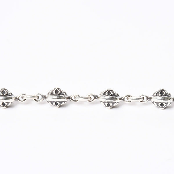 新品未使用 CHROME HEARTS クロムハーツ クロスボール ショート ウォレットチェーン 2クリップ 16ボール 127.1g シルバー925 中古 4a007345