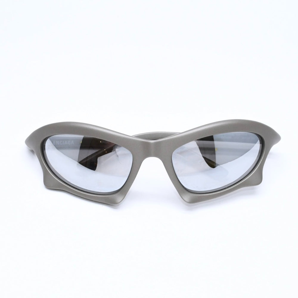 極美品 BALENCIAGA バレンシアガ BAT バット サングラス BB0229SV サイズ59□20-125 サイズXL グレー 中古 4a007033