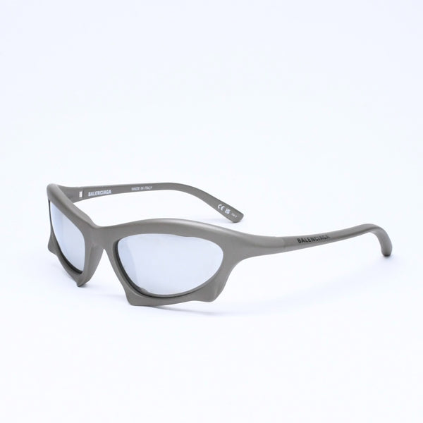 極美品 BALENCIAGA バレンシアガ BAT バット サングラス BB0229SV サイズ59□20-125 サイズXL グレー 中古 4a007033