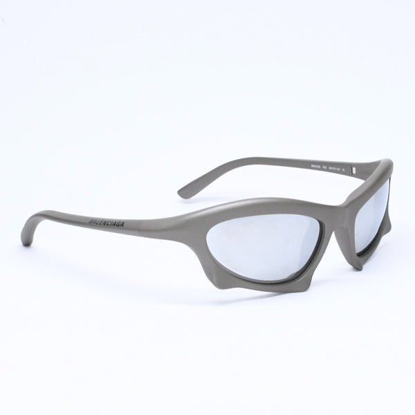 極美品 BALENCIAGA バレンシアガ BAT バット サングラス BB0229SV サイズ59□20-125 サイズXL グレー 中古 4a007033