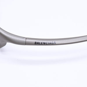 極美品 BALENCIAGA バレンシアガ BAT バット サングラス BB0229SV サイズ59□20-125 サイズXL グレー 中古 4a007033
