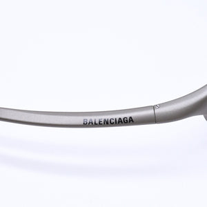 極美品 BALENCIAGA バレンシアガ BAT バット サングラス BB0229SV サイズ59□20-125 サイズXL グレー 中古 4a007033