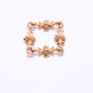 極美品 CHROME HEARTS クロムハーツ 22K タイニーE CHプラス リング 重量約4.12g サイズ9号 パヴェピンクサファイヤ ミニクロス 中古 4a007361