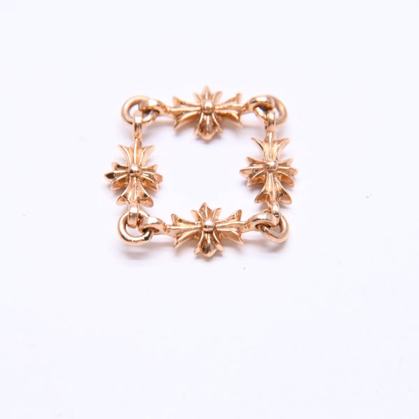 極美品 CHROME HEARTS クロムハーツ 22K タイニーE CHプラス リング 重量約4.12g サイズ9号 パヴェピンクサファイヤ ミニクロス 中古 4a007361