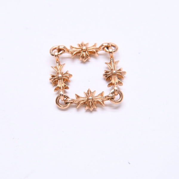 極美品 CHROME HEARTS クロムハーツ 22K タイニーE CHプラス リング 重量約4.12g サイズ9号 パヴェピンクサファイヤ ミニクロス 中古 4a007361