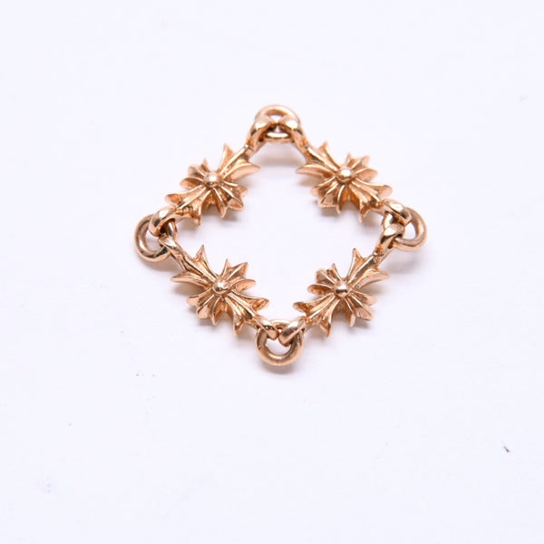 極美品 CHROME HEARTS クロムハーツ 22K タイニーE CHプラス リング 重量約4.12g サイズ9号 パヴェピンクサファイヤ ミニクロス 中古 4a007361