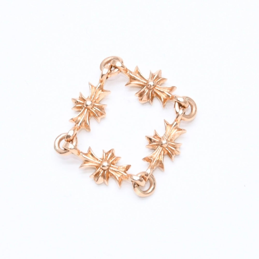 極美品 CHROME HEARTS クロムハーツ 22K タイニーE CHプラス リング 重量約4.12g サイズ9号 パヴェピンクサファイヤ ミニクロス 中古 4a007361