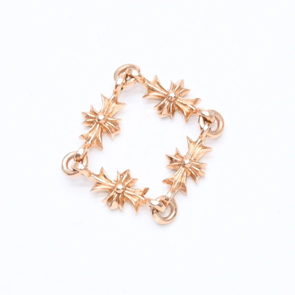 極美品 CHROME HEARTS クロムハーツ 22K タイニーE CHプラス リング 重量約4.12g サイズ9号 パヴェピンクサファイヤ ミニクロス 中古 4a007361