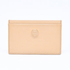 CHANEL シャネル カードケース 10番台 ココマーク ボタン キャビアスキン ベージュ ゴールド金具 美品 中古 4a007122